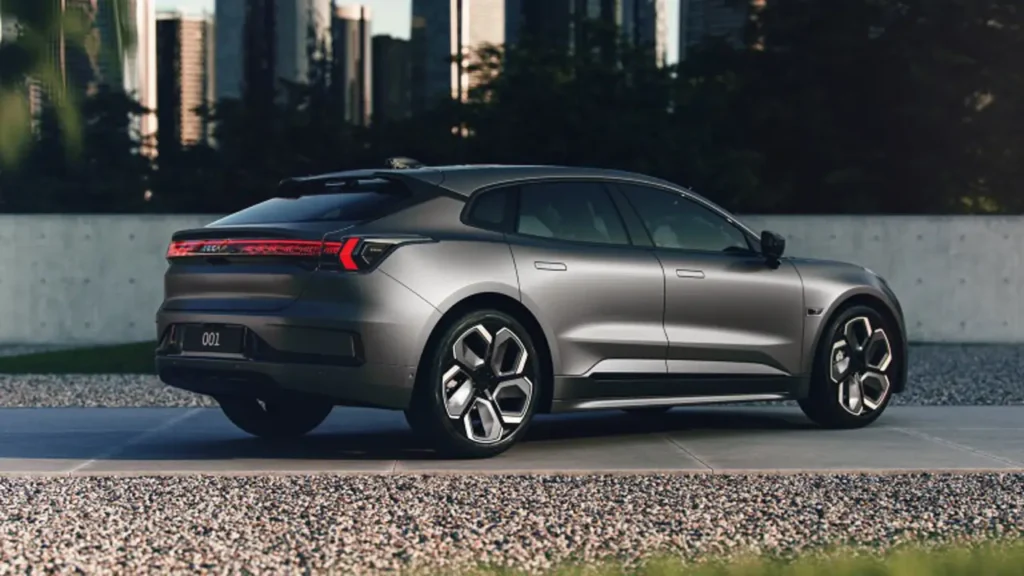 "Chinese cars leading EV design: sleek Zeekr 001 electric shooting brake parked in a modern urban environment."