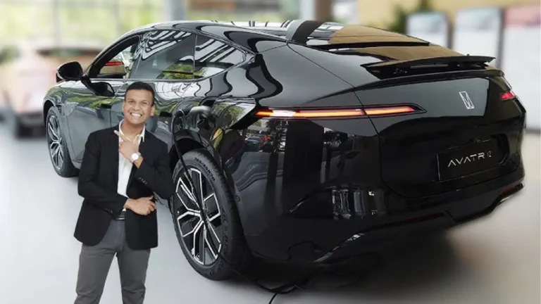 Chinese cars innovation: AVATR 12 electric sedan charging indoors