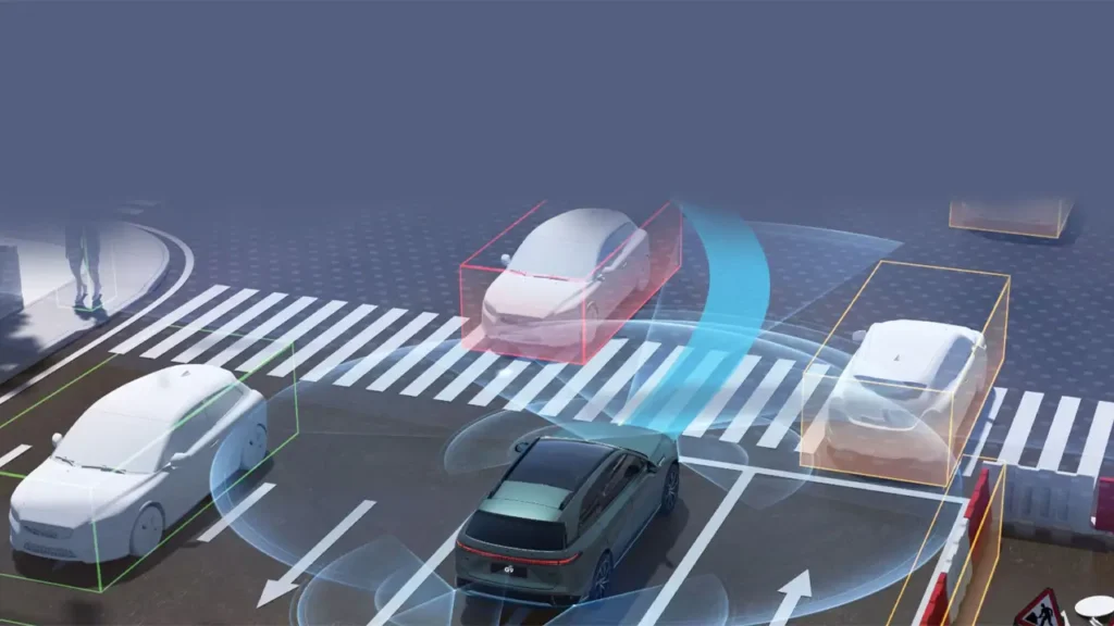 Xpeng G9 autonomous driving sensors at work