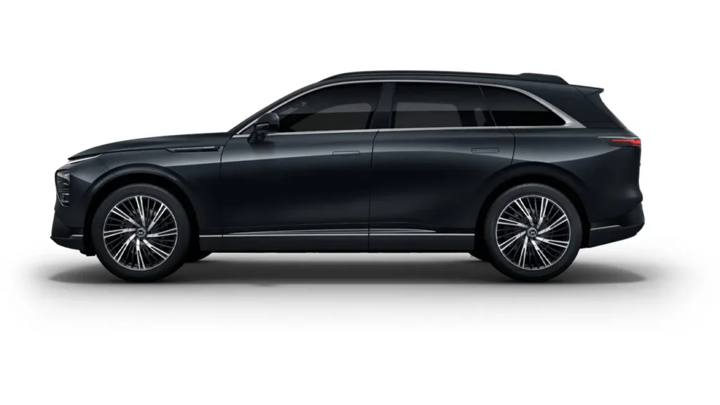Profile of black Xpeng G9 electric SUV