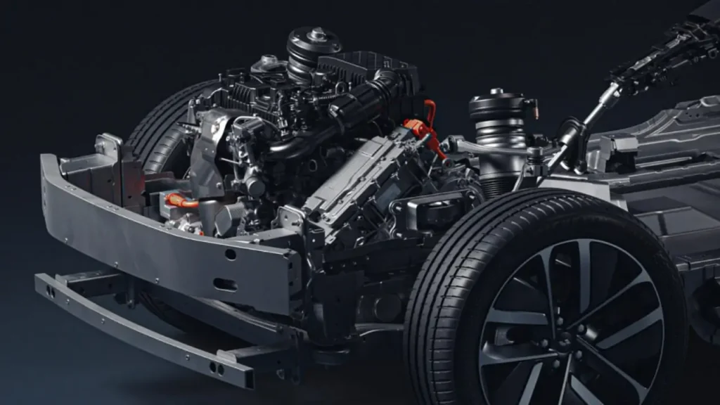 Li L8 hybrid powertrain with electric motor and generator
