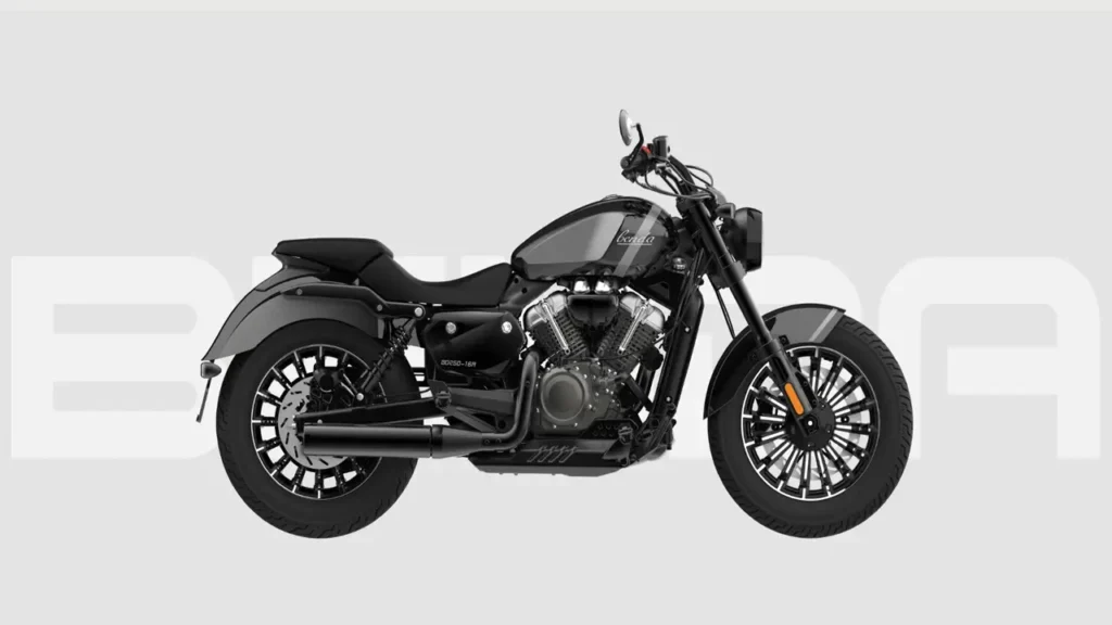 Benda Rock 250 black cruiser motorcycle side view