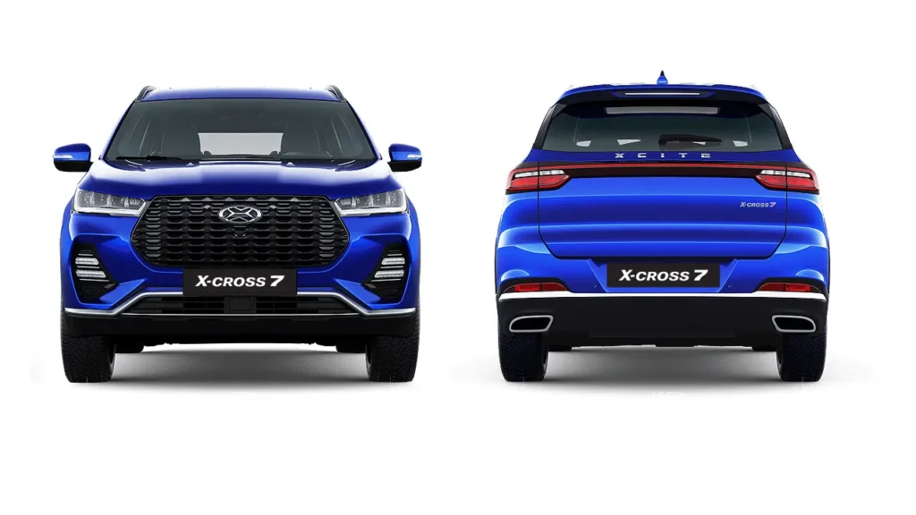 X-Cross 7 front and rear design compared to Chery Tiggo 8 Chery Tiggo 8 Pro Max vs X-Cross 7