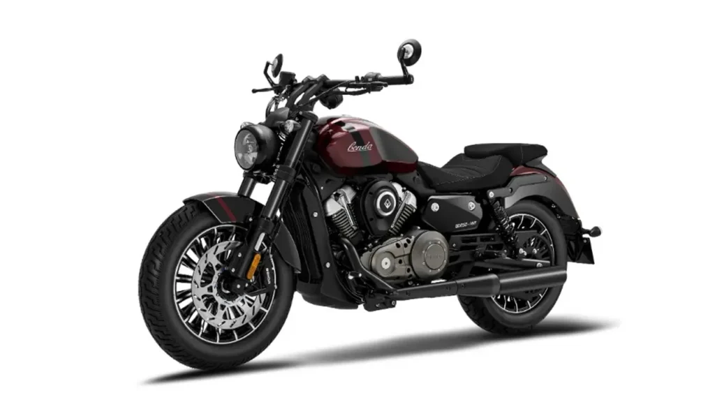 Benda Rock 250 front-side view – classic cruiser motorcycle in dark red